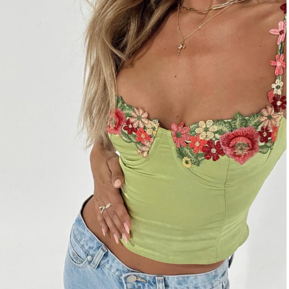 PRINCESS POLLY - ENCHANTE TO MEET YOU TOP GREEN